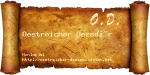 Oestreicher Dezsér névjegykártya